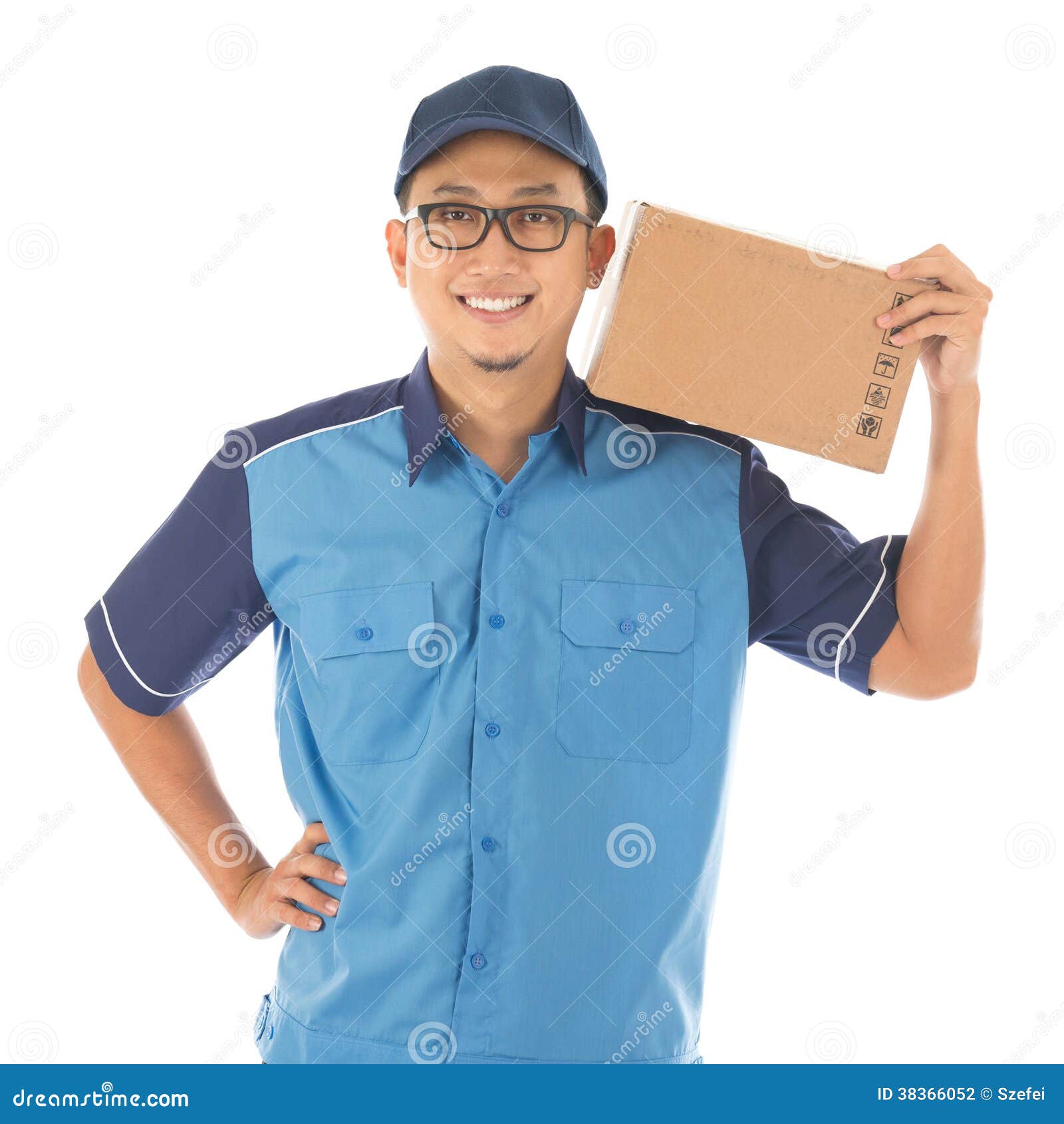 Delivery man stock photo. Image of packet, gift, chinese 38366052