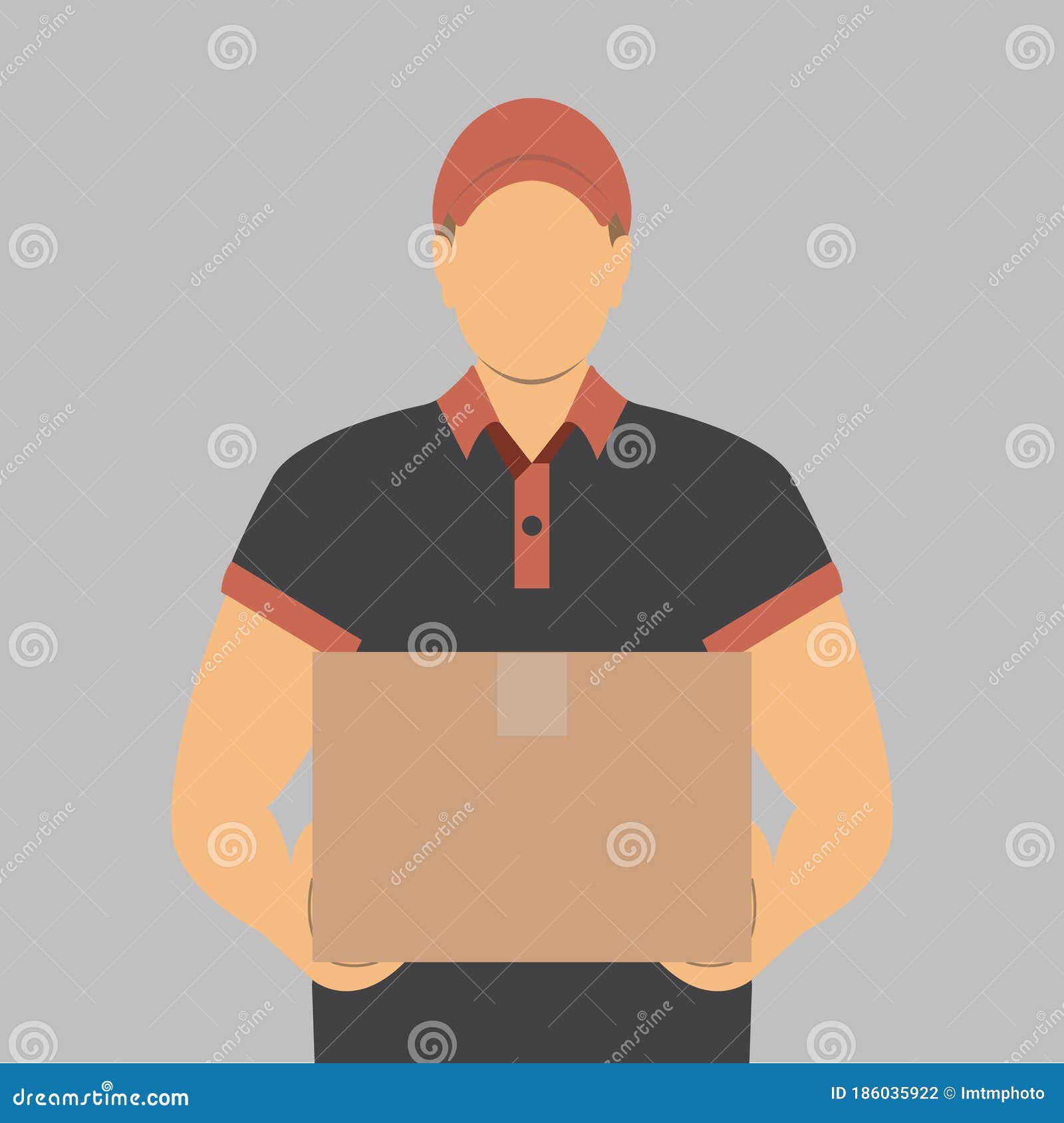 Delivery Man Delivering A Package Stock Vector Illustration Of