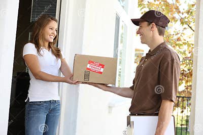 Delivery Man with Package stock photo. Image of cute, package - 8419856