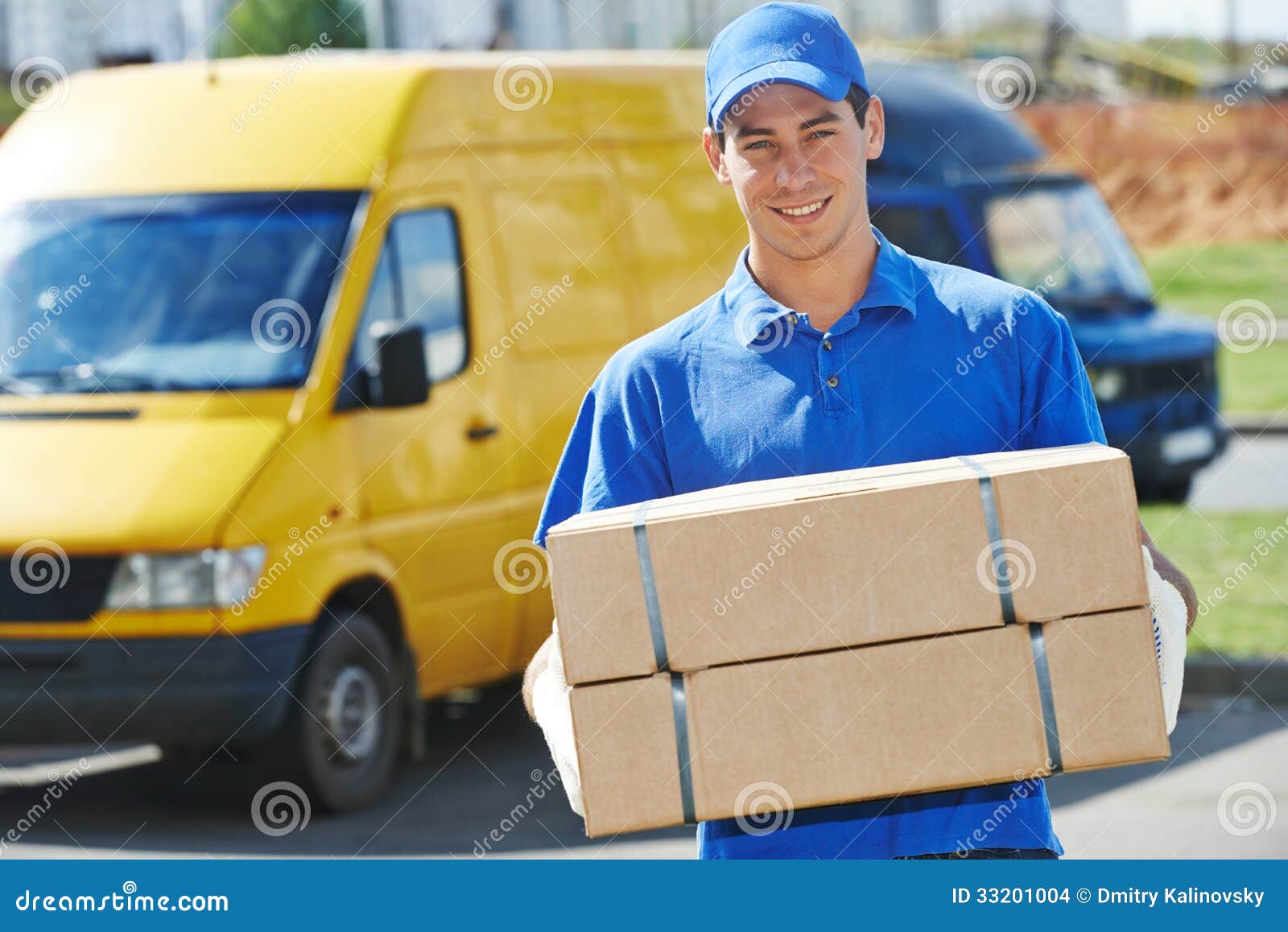 delivery man with parcel box