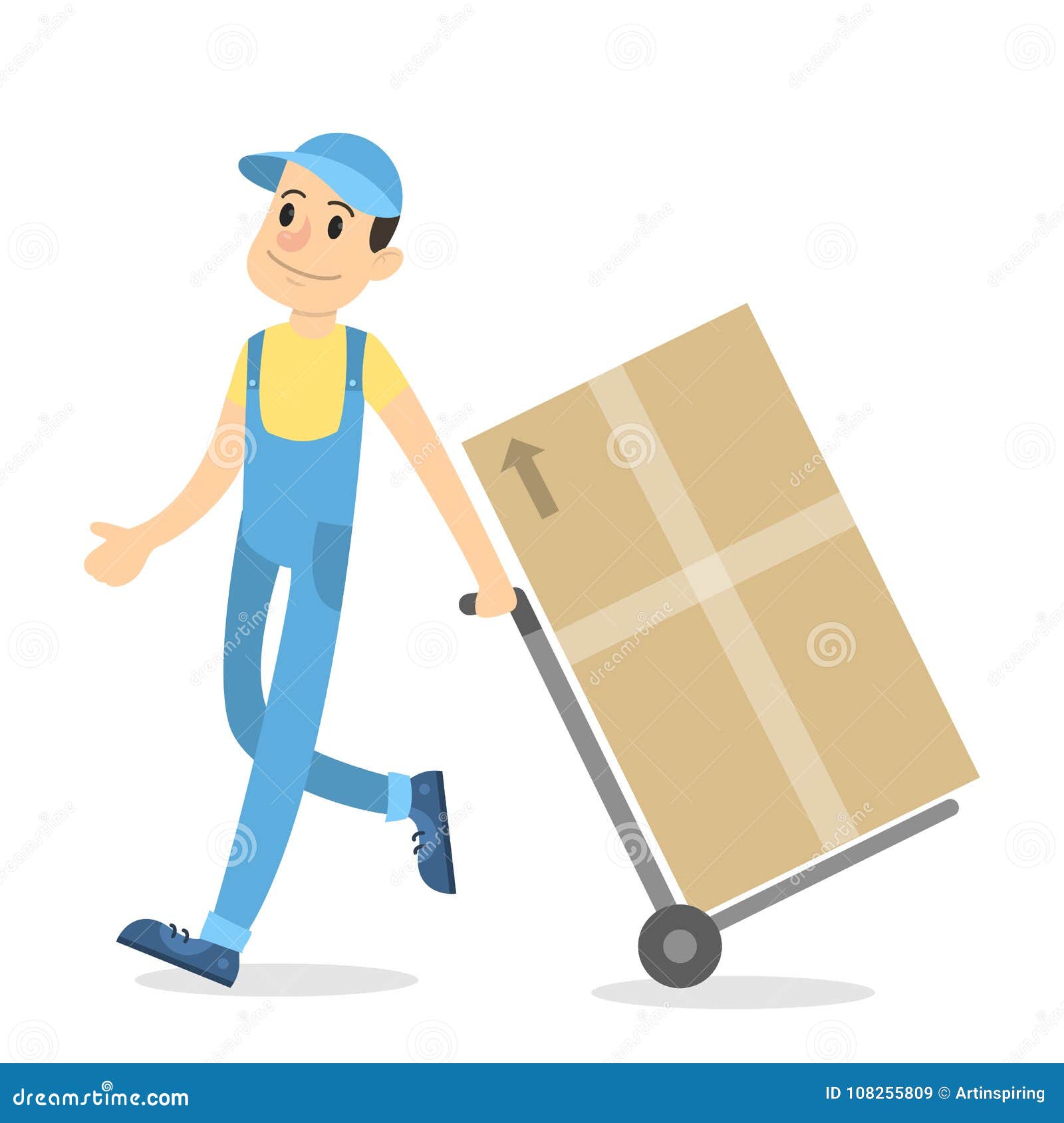 Delivery Man With Parcels Stock Vector Illustration Of Full 108255809