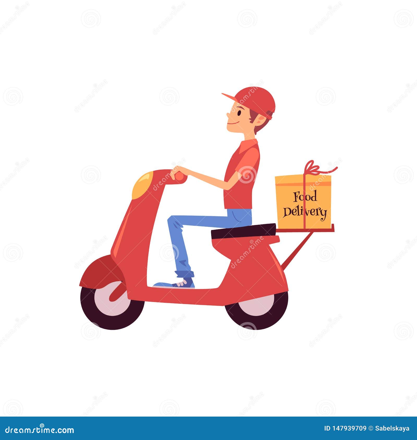 Delivery Man Riding Scooter or Motorbike and Shipping Box Cartoon Style Stock Vector - Illustration of happy, deliver: 147939709 Delivery Man Riding Scooter or Motorbike and Shipping Box Cartoon Style Stock Vector - Illustration of happy, deliver: 147939709
