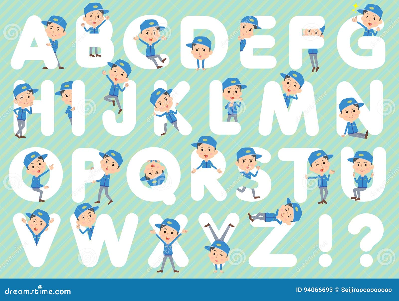 Delivery man a to Z stock vector. Illustration of english 94066693