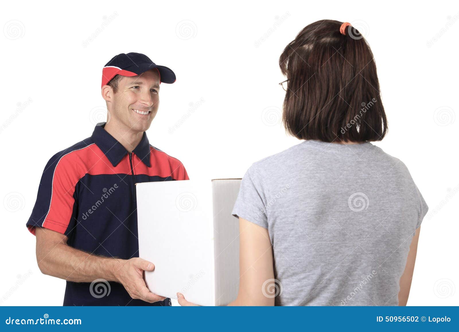 Delivery Person Delivering Packages Stock Photo Image of background