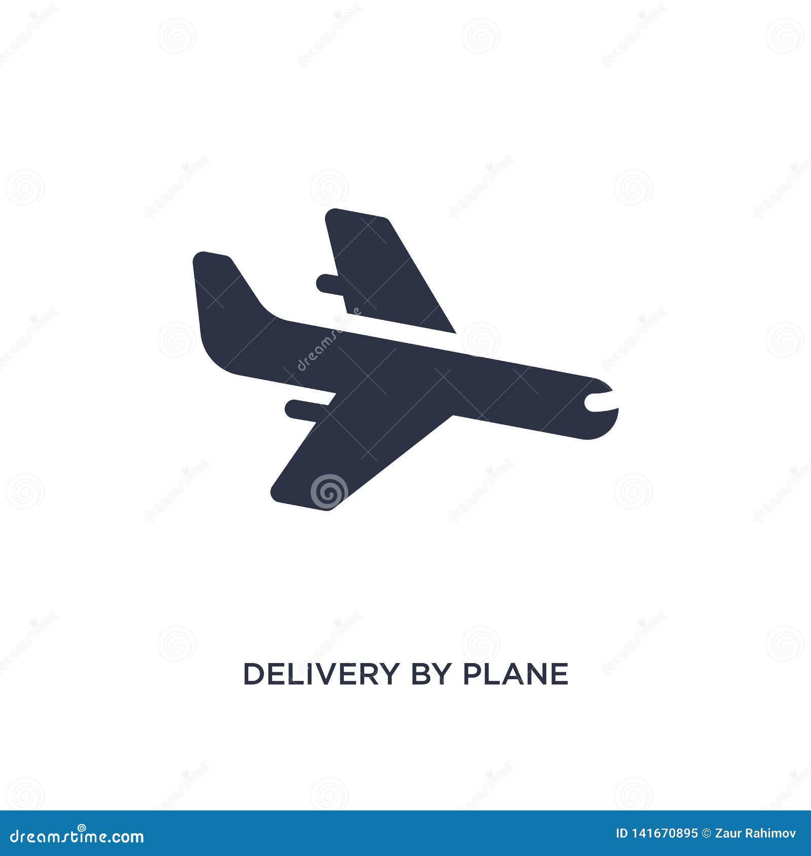 Delivery by Plane Icon on White Background. Simple Element Illustration ...