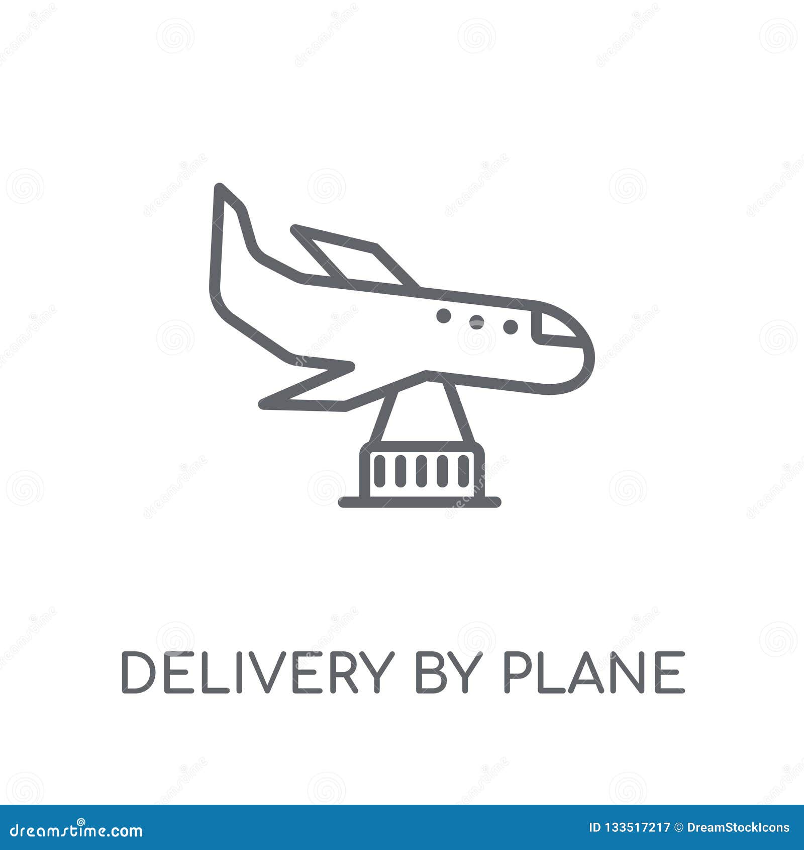 Delivery by Plane Linear Icon. Modern Outline Delivery by Plane Stock ...