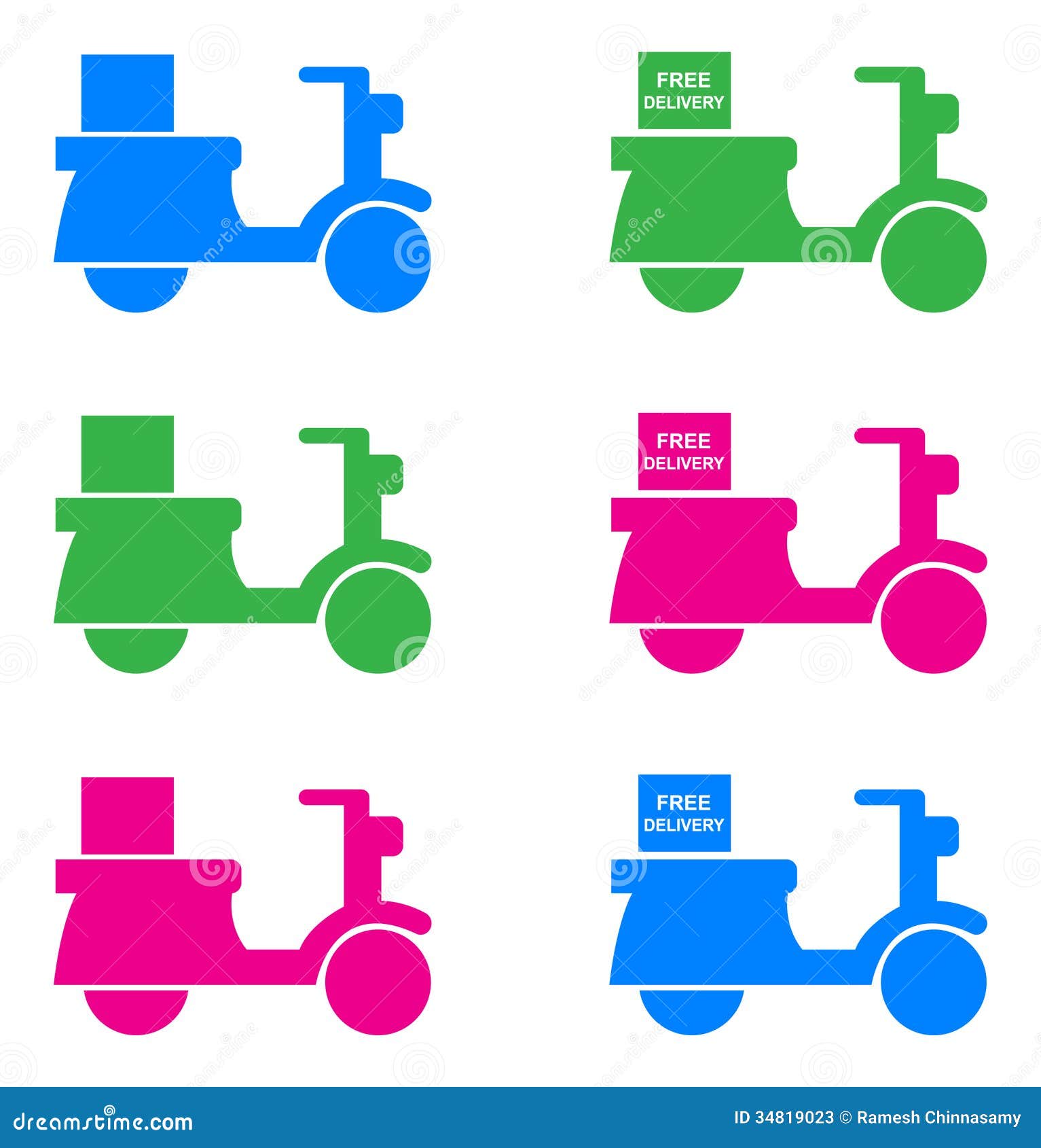 Delivery scooter stock vector. Illustration of food, motor 34819023