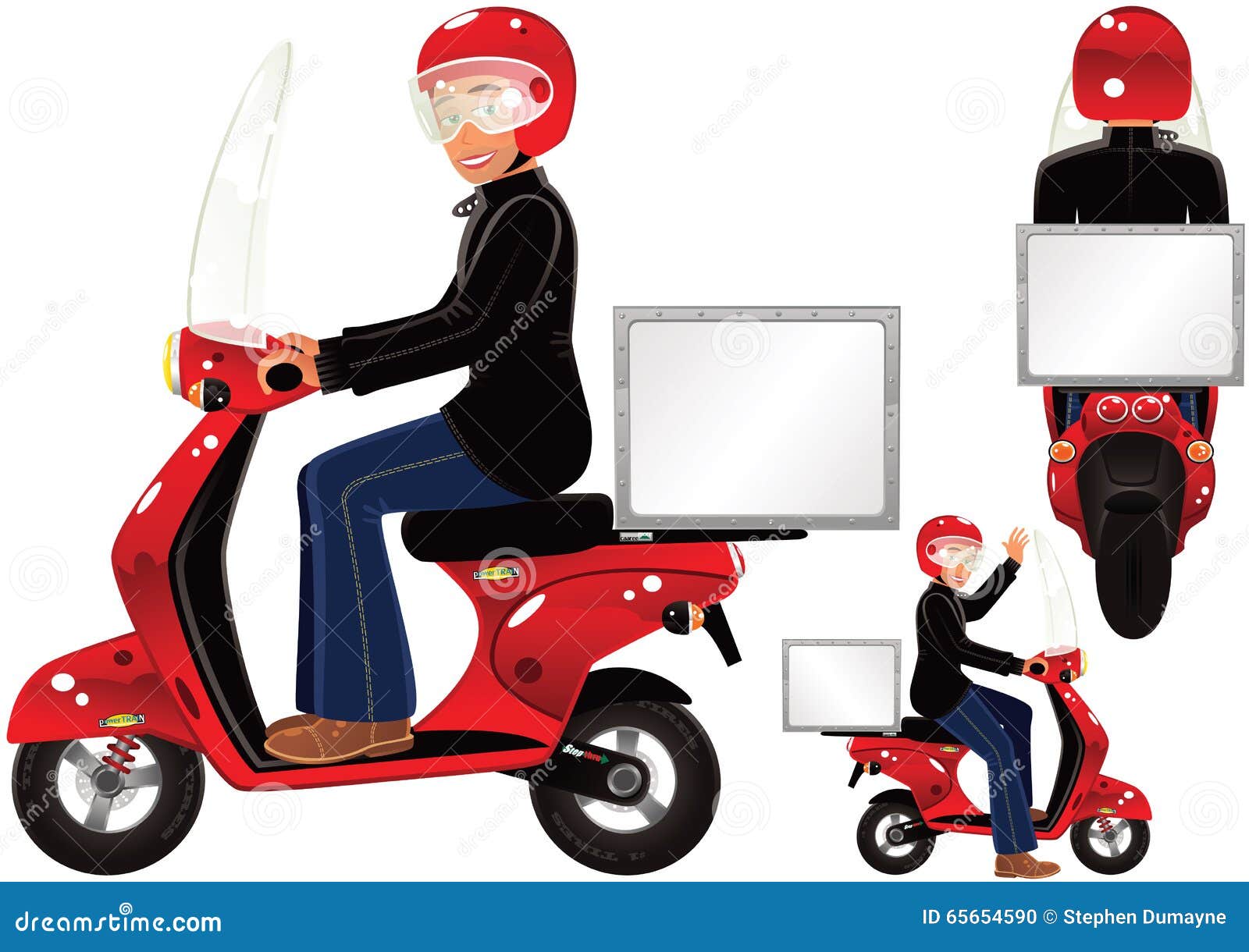 Download Delivery scooter stock vector. Illustration of courier ...