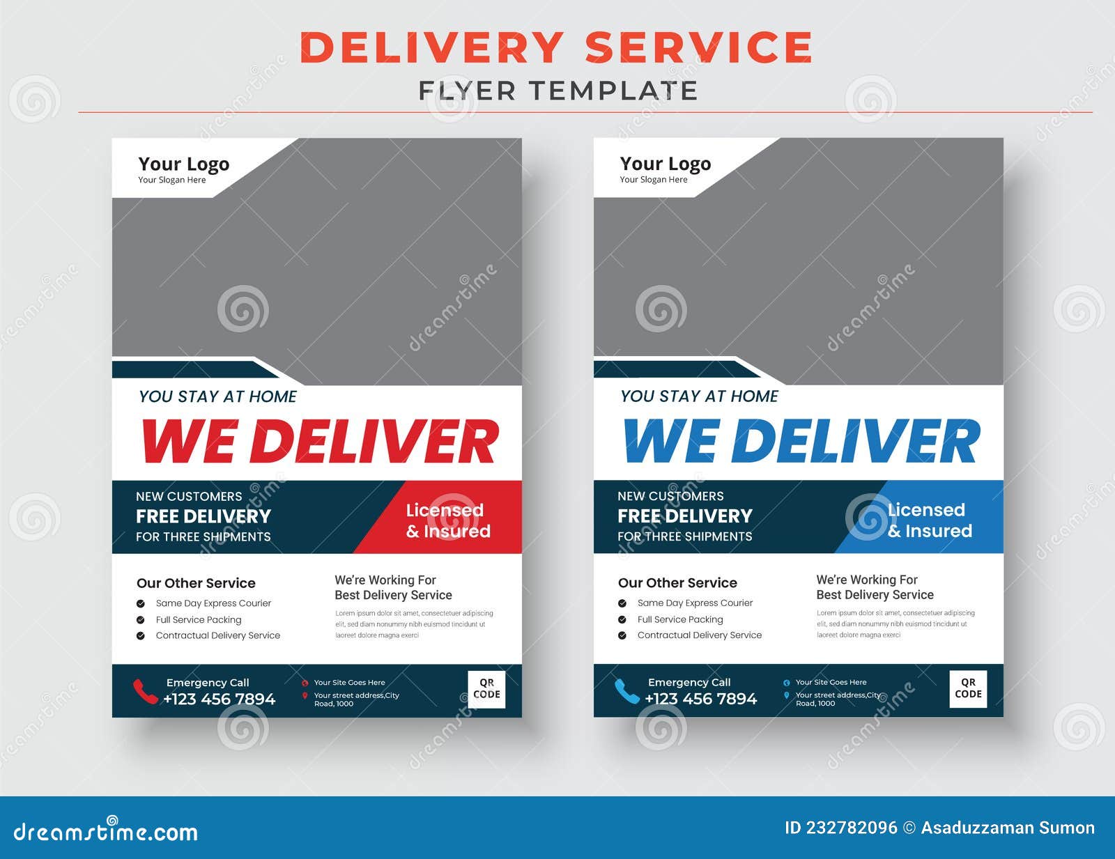 Delivery Service Flyer, Fast Delivery Flyer, we Deliver Courier Flyer