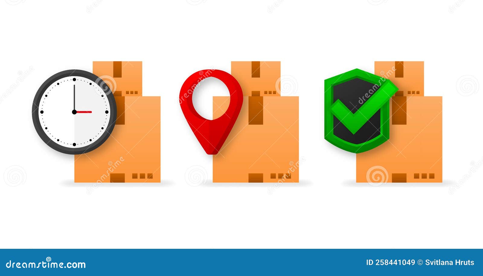 Delivery Service Steps. Delivery Boxes. Express Delivery. Shipment of