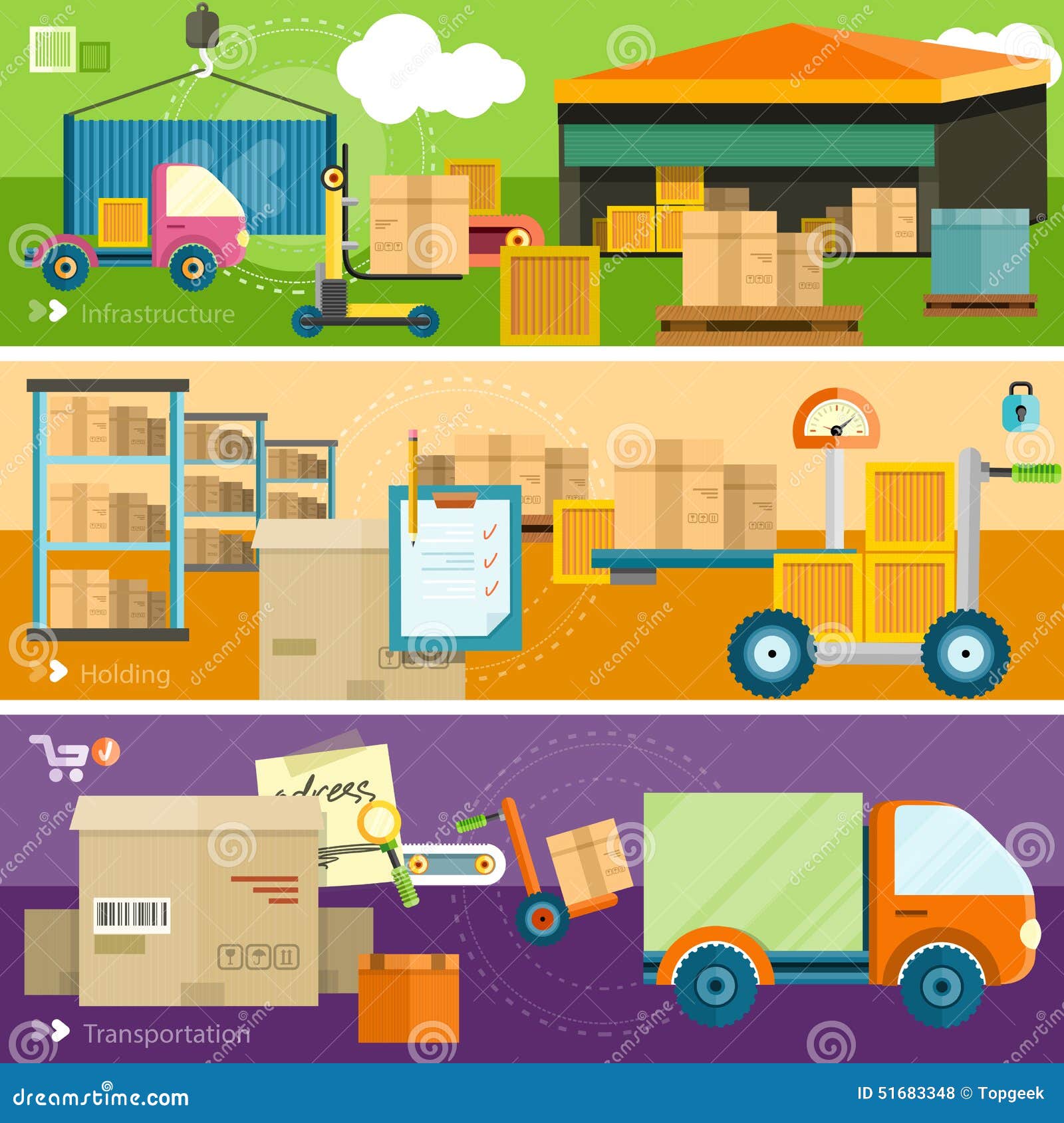 Delivery shipping concept stock vector. Illustration of packing - 51683348