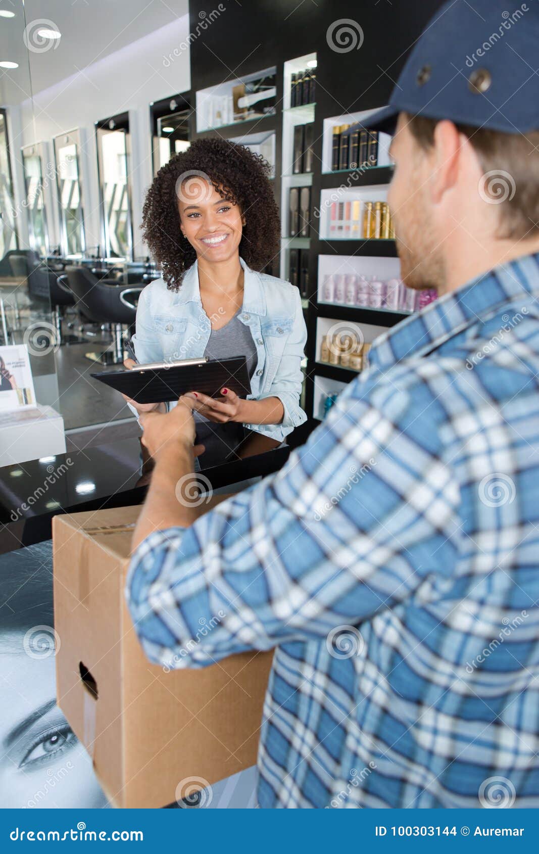 Delivery Supplies for Salon Stock Photo Image of smile, employee