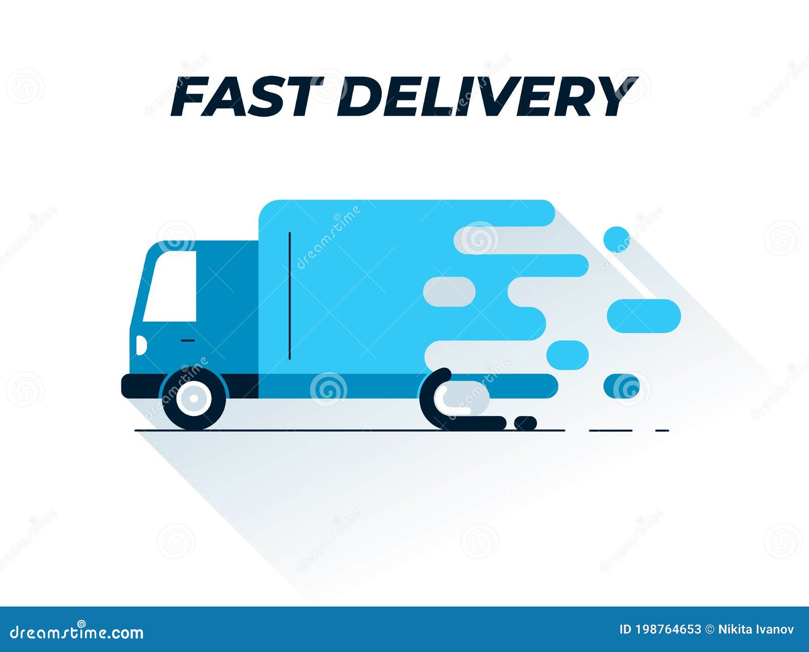Delivery Truck Flat Illustration. Creative Vector Illustration of a ...