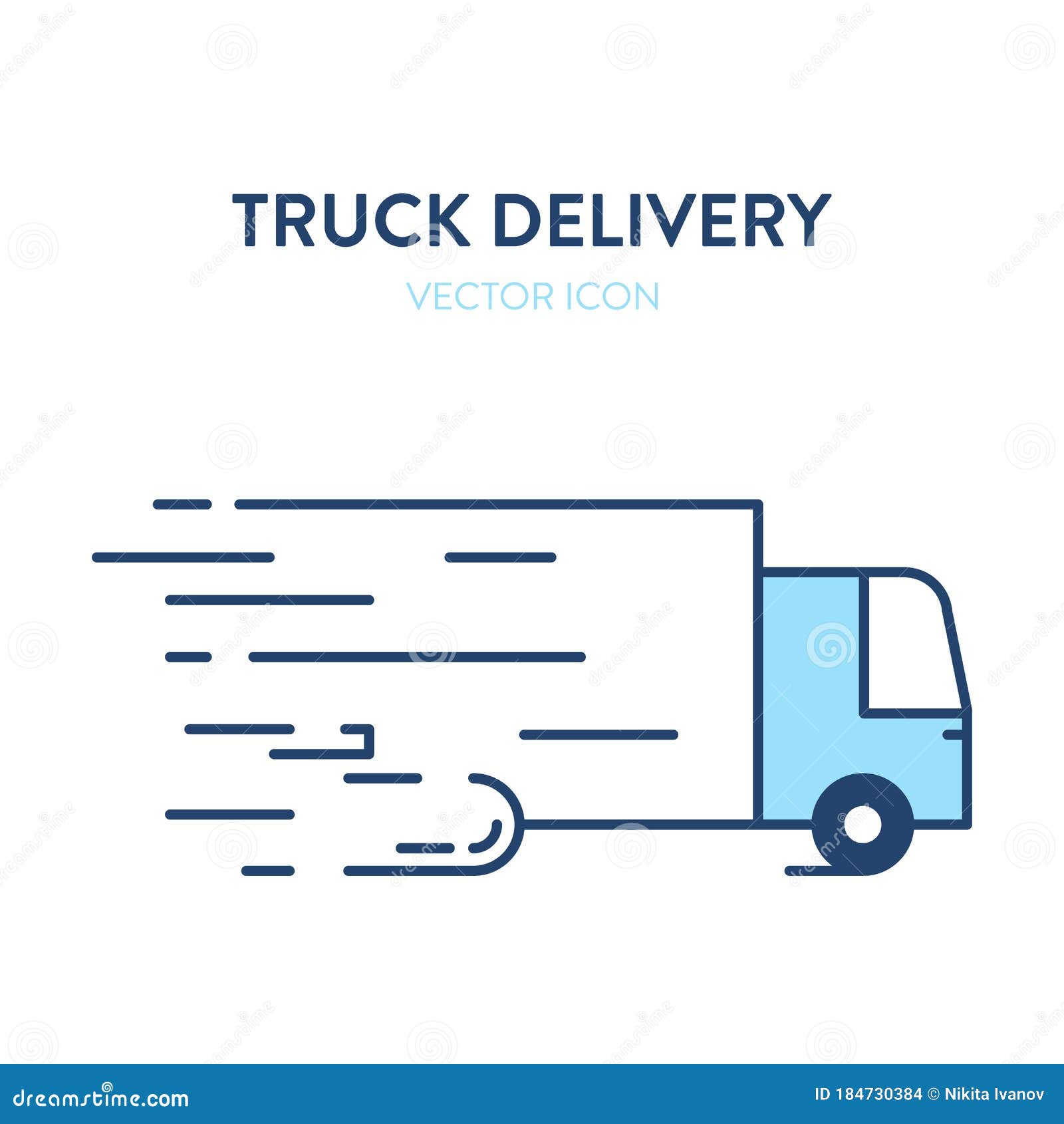 Delivery Truck Icon. Vector Illustration of a Moving Freight Car ...