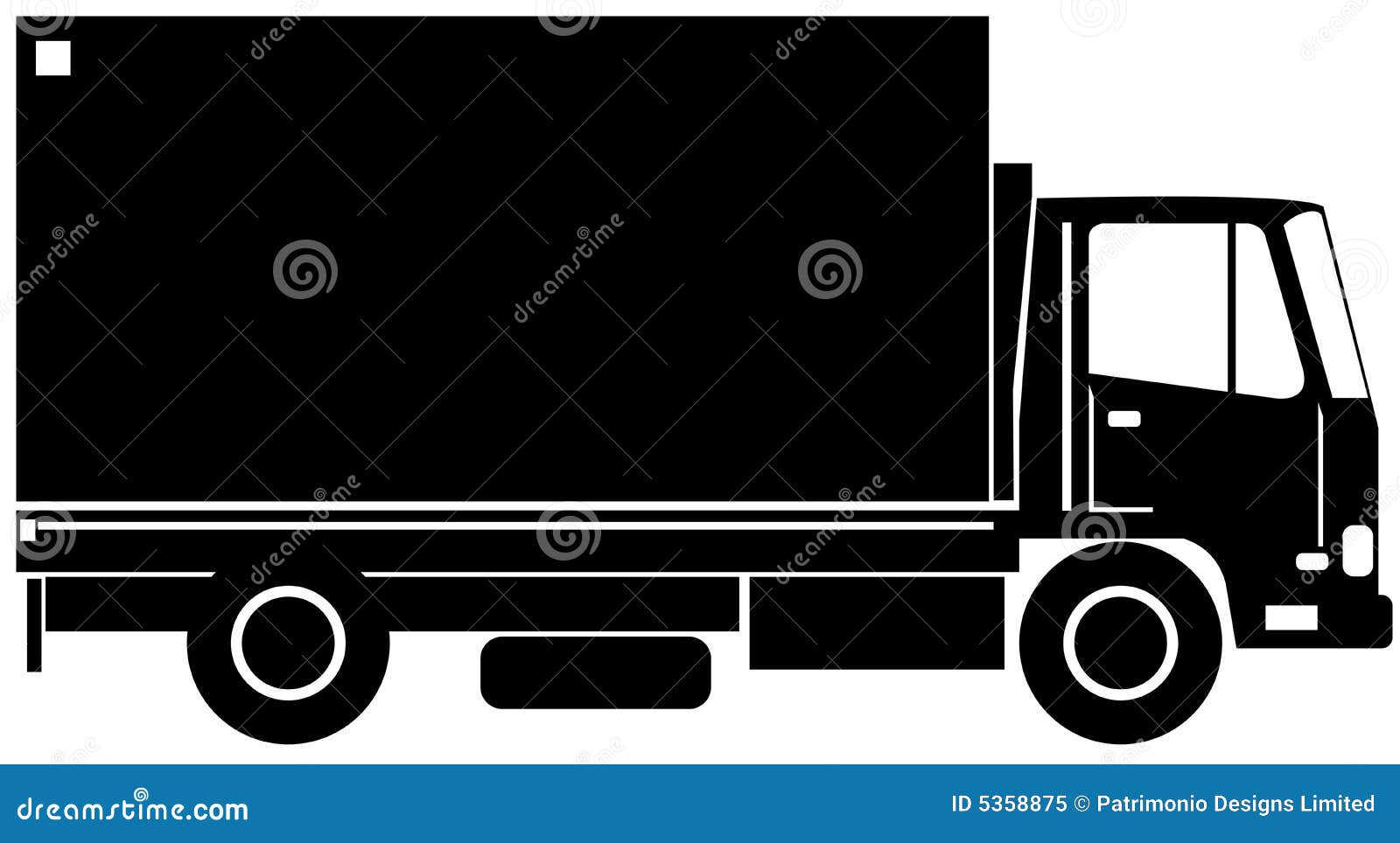 Delivery truck side view stock vector. Image of silhouette - 5358875