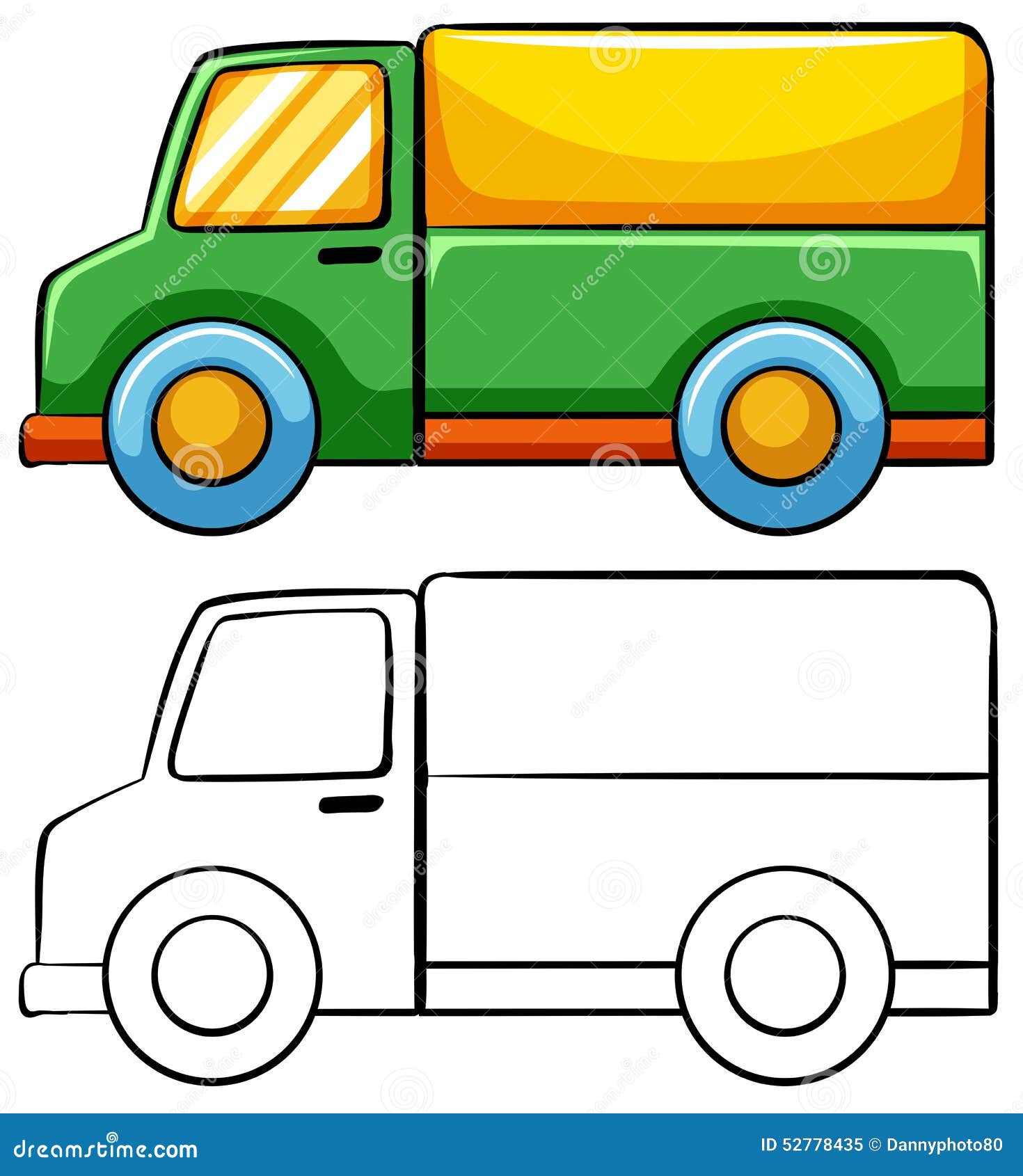 Delivery truck stock vector. Illustration of doodle, engine - 52778435
