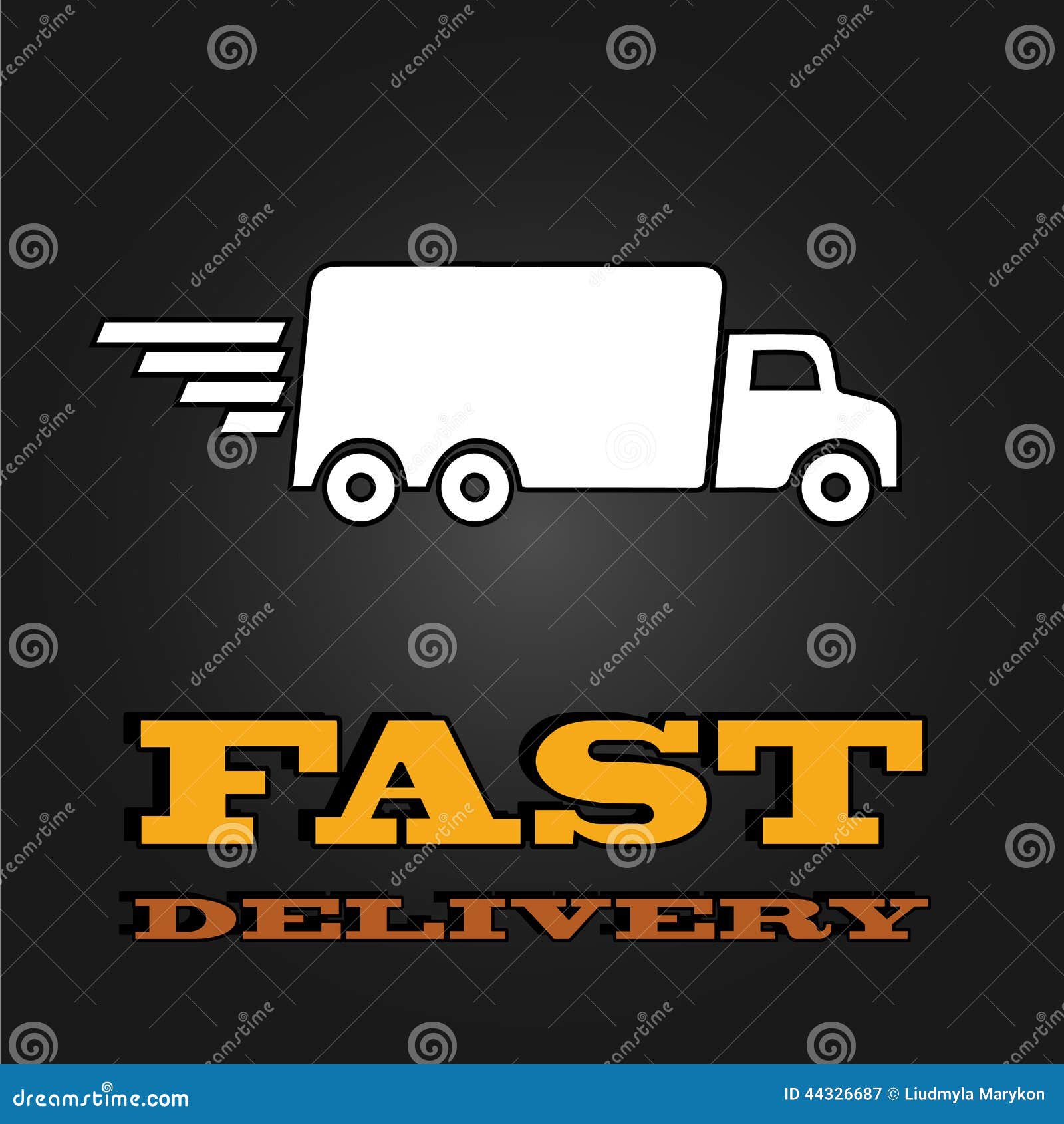 Delivery Van Poster with Fast Delivery Letters Stock Vector ...