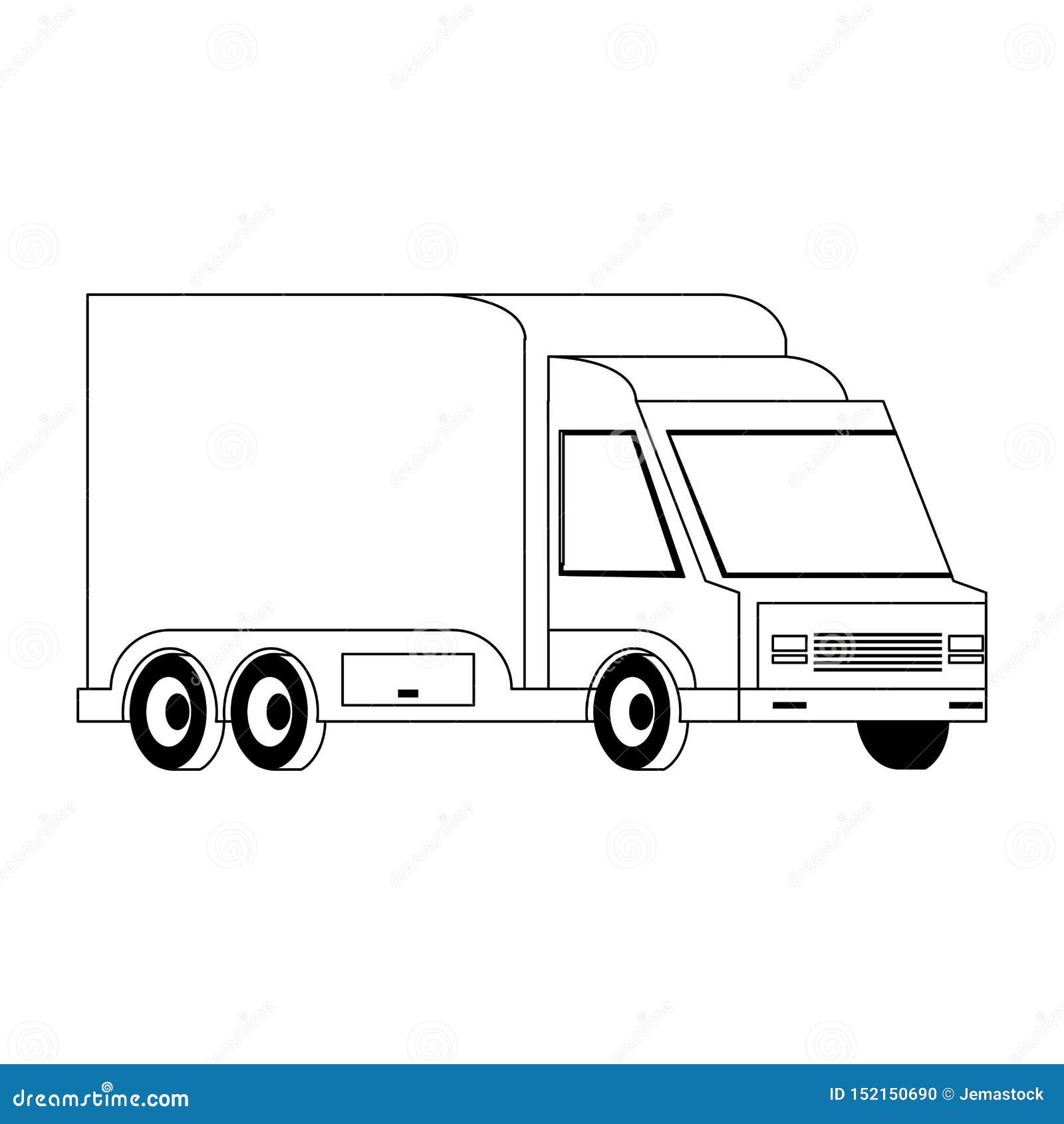 Delivery Van Shipping Vehicle Isolated 
