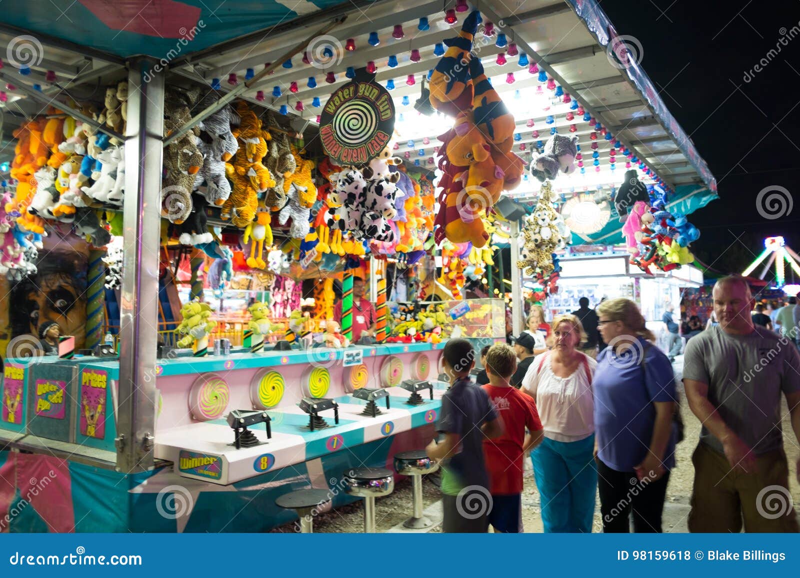Delta Fair, Memphis, TN County Fair Midway With Ferris Wheel Editorial