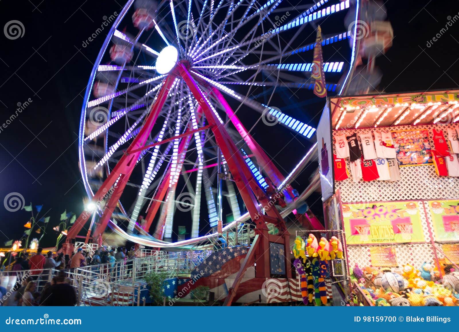 Delta Fair, Memphis, TN County Fair Midway With Ferris Wheel Editorial ...