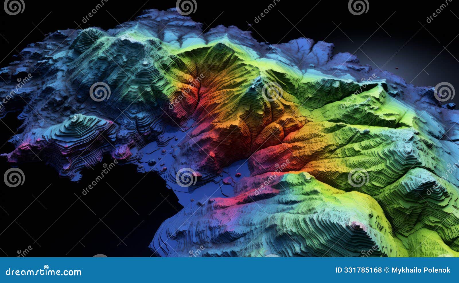 dem digital elevation model. gis lidar product made after proccesing aerial pictures taken from a drone by mapping