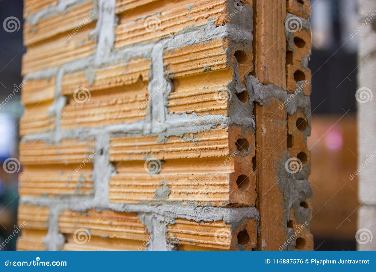 The Process of Installing the Cement Glue Stock Photo - Image of house