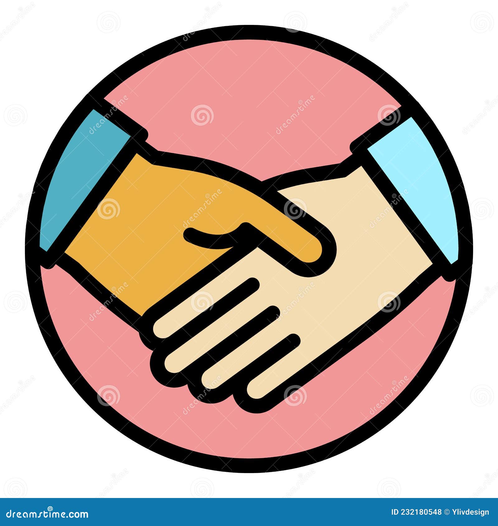 Free Handshake Icon - Download in Colored Outline Style