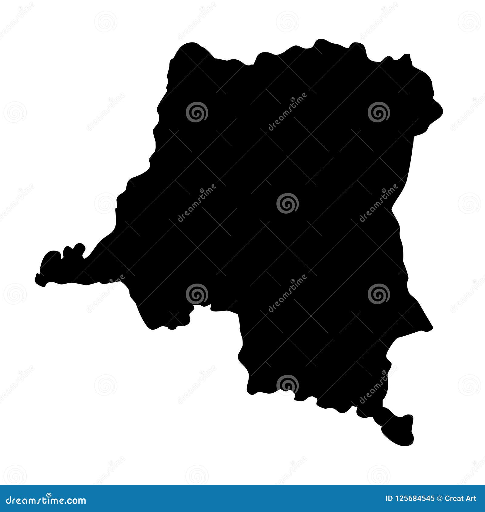 democratic republic of the congo map silhouette  