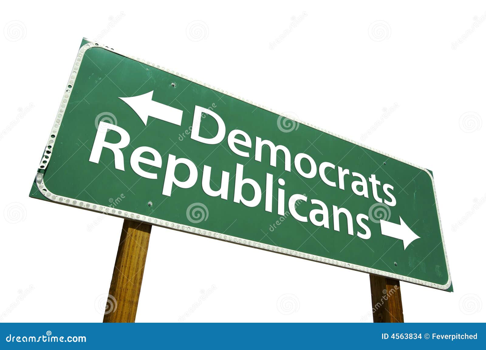 democrats, republicans - road-sign.