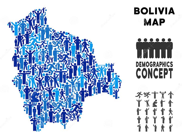 Demographics Bolivia Map stock vector. Illustration of element 119828420