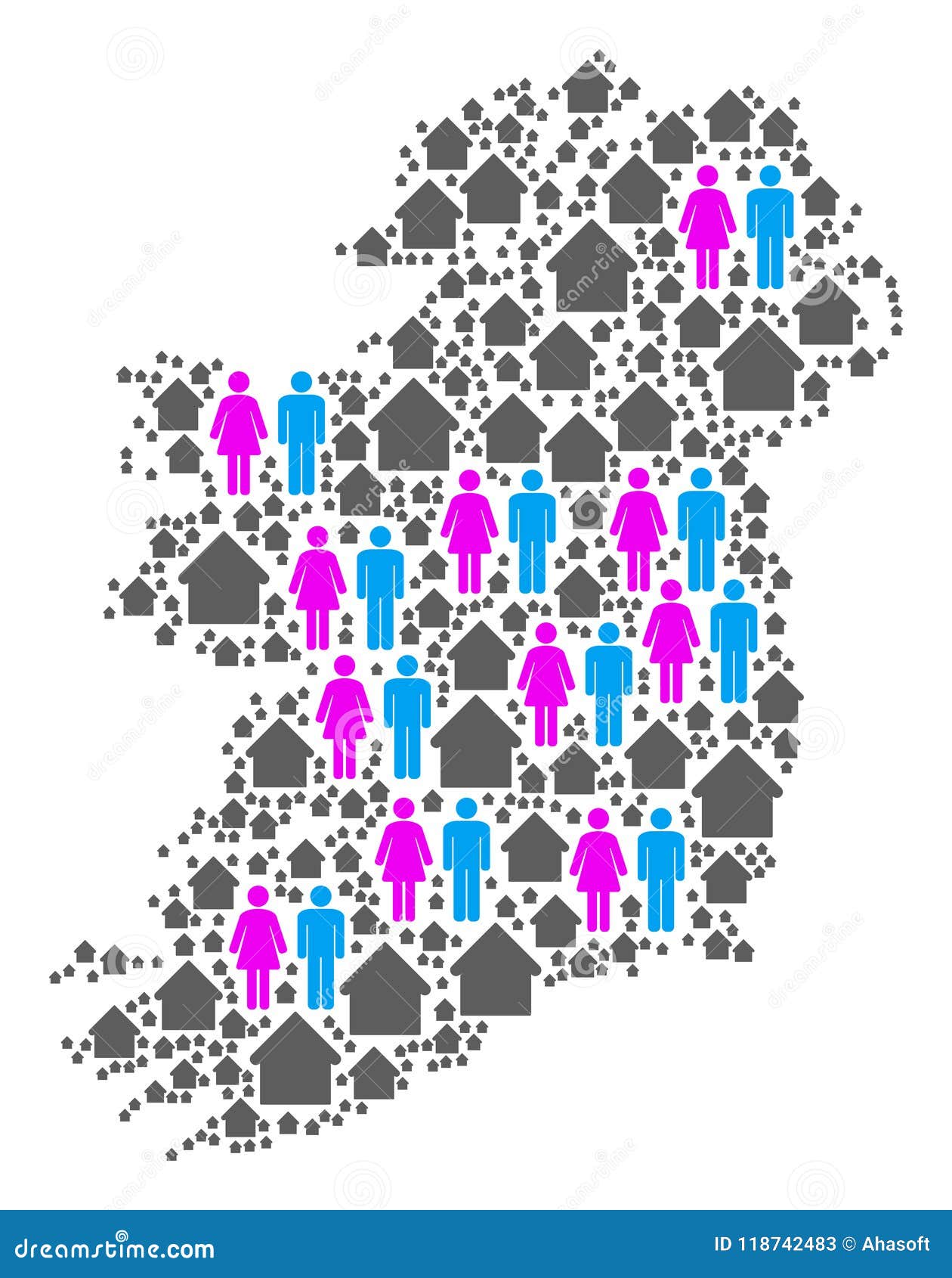 Demographics Ireland Countries Map Stock Vector Illustration of