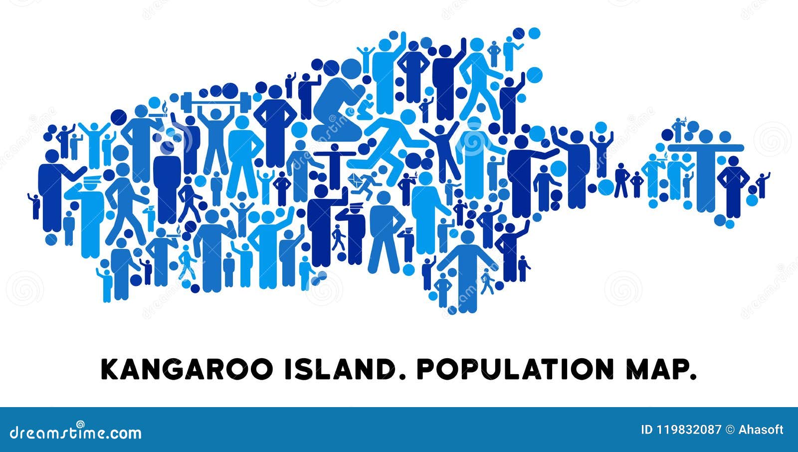 Demographics Kangaroo Island Map Stock Vector Illustration of people