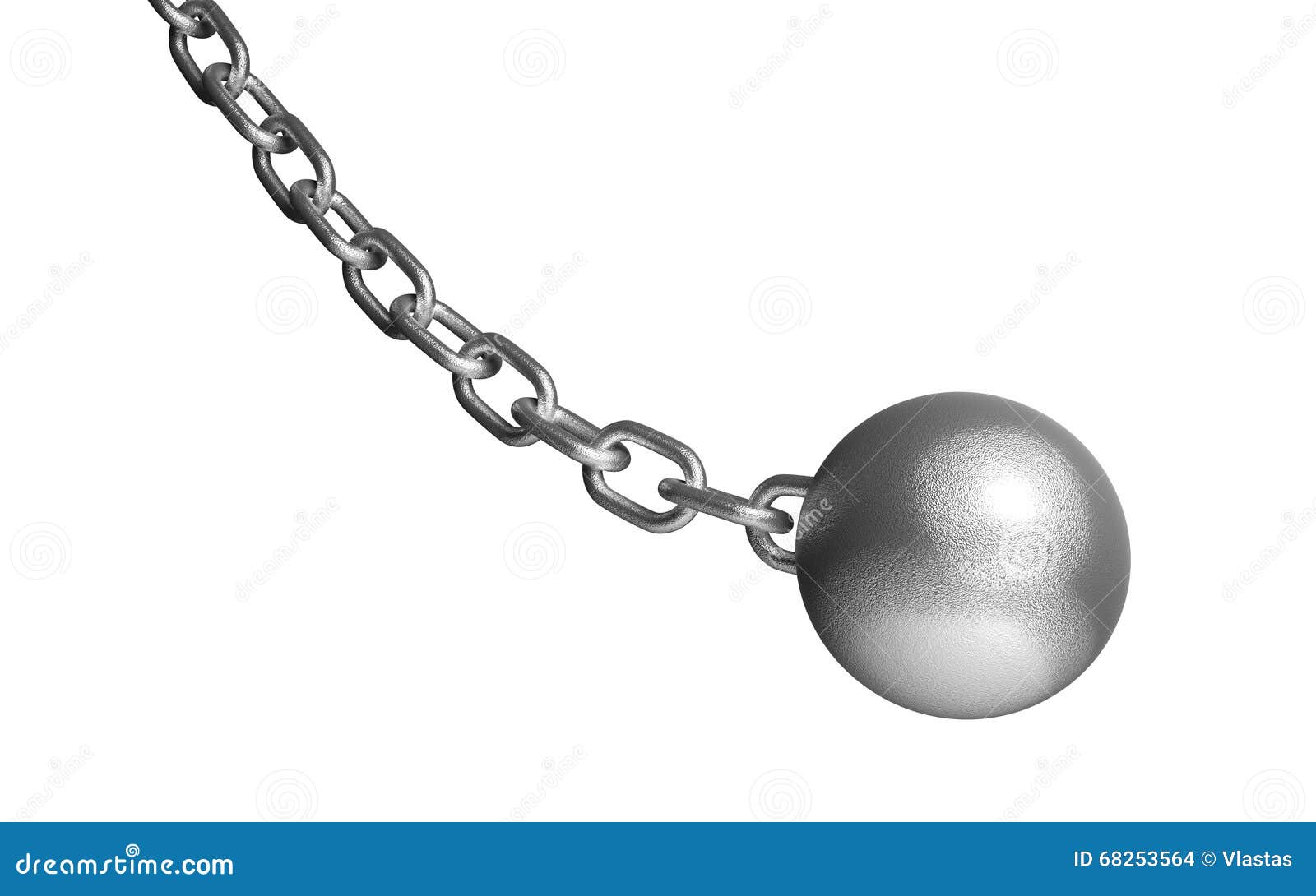 Demolish Ball Hanging on the Iron Chain. on White. Stock Illustration Illustration of hitting