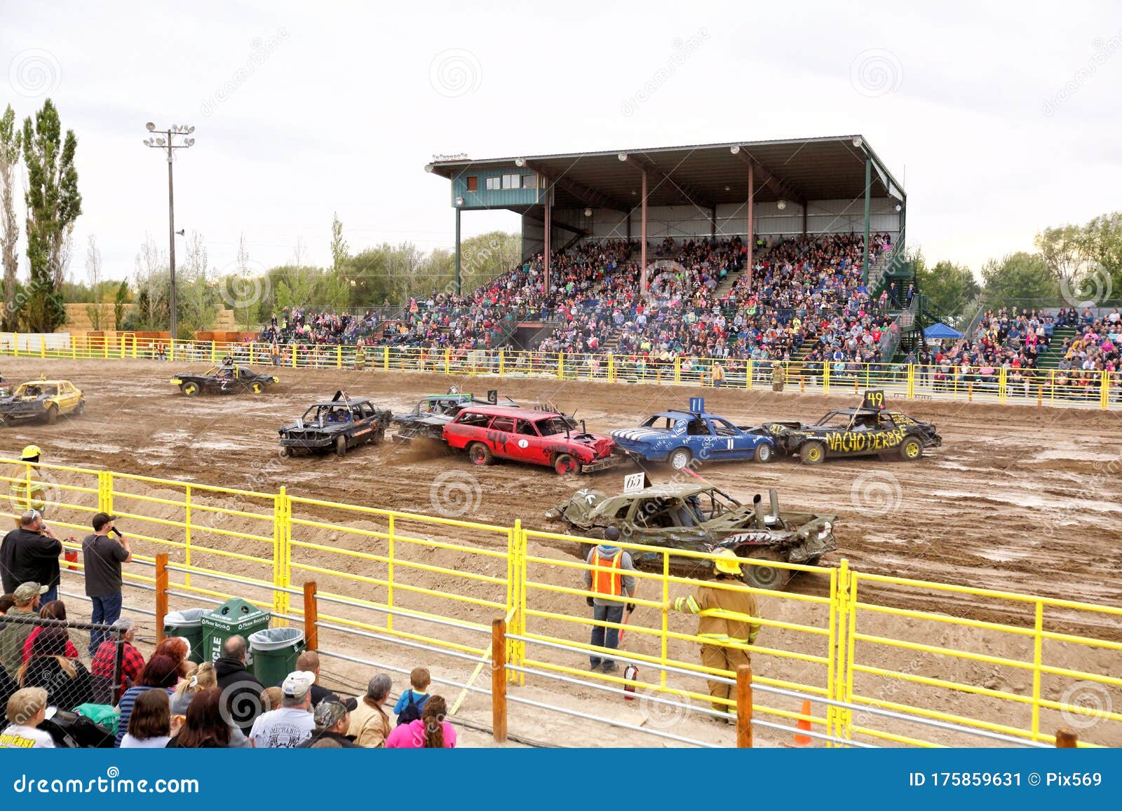 The Demolition Derby in Idaho Falls, Idaho. Stock Image Image of heap
