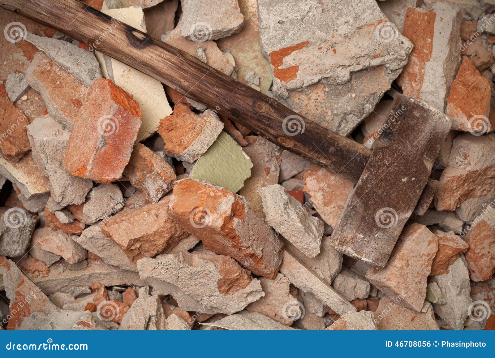 Demolition with hammer stock photo. Image of pile, destroyed 46708056