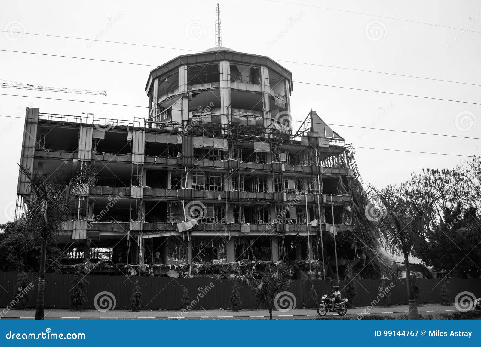 demolition of kigali top tower hotel, rwanda