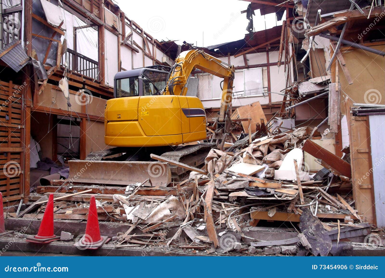 Demolition stock photo. Image of shovel, wood, debris 73454906