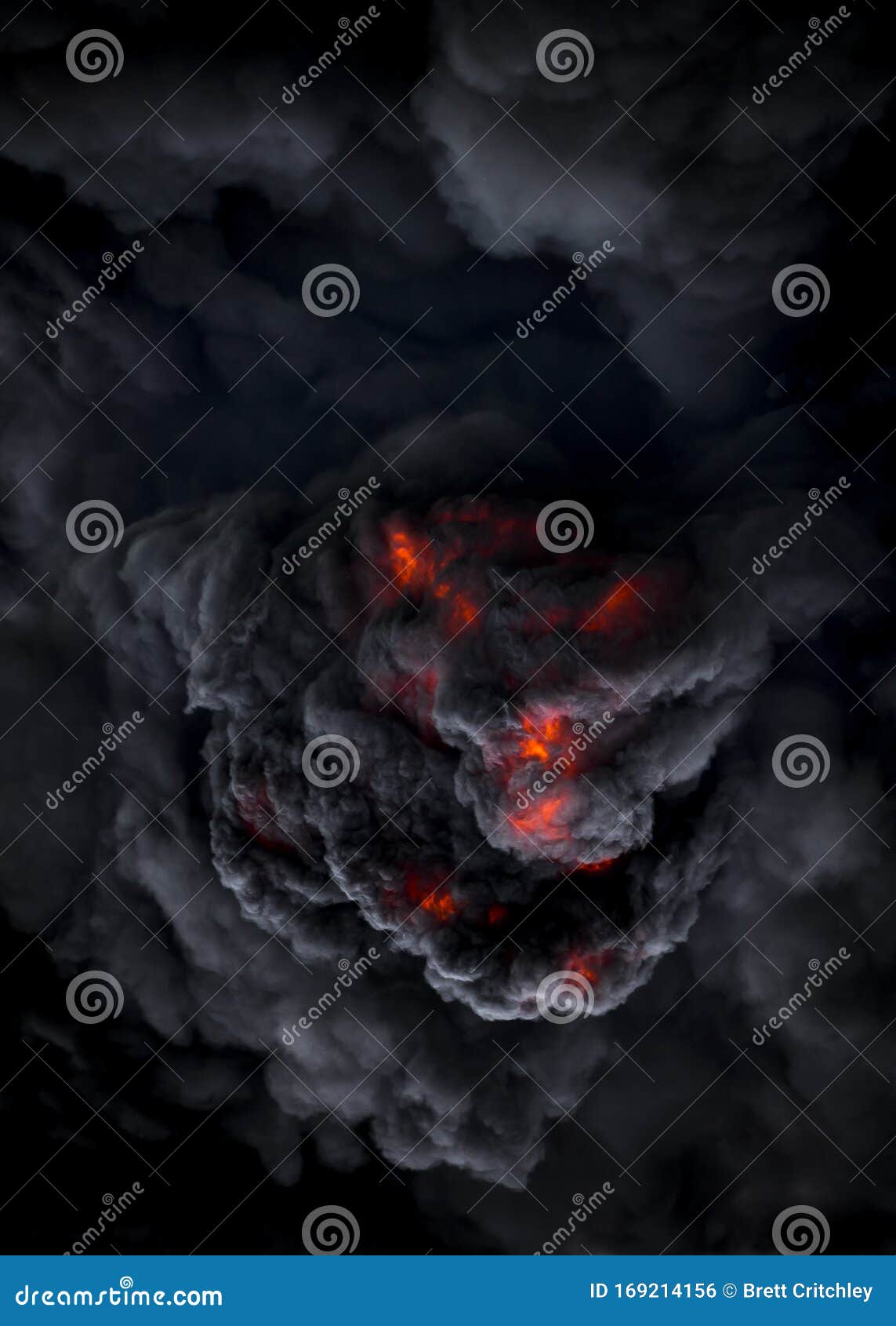 demon like face in volcanic pyroclastic flow volcano eruption