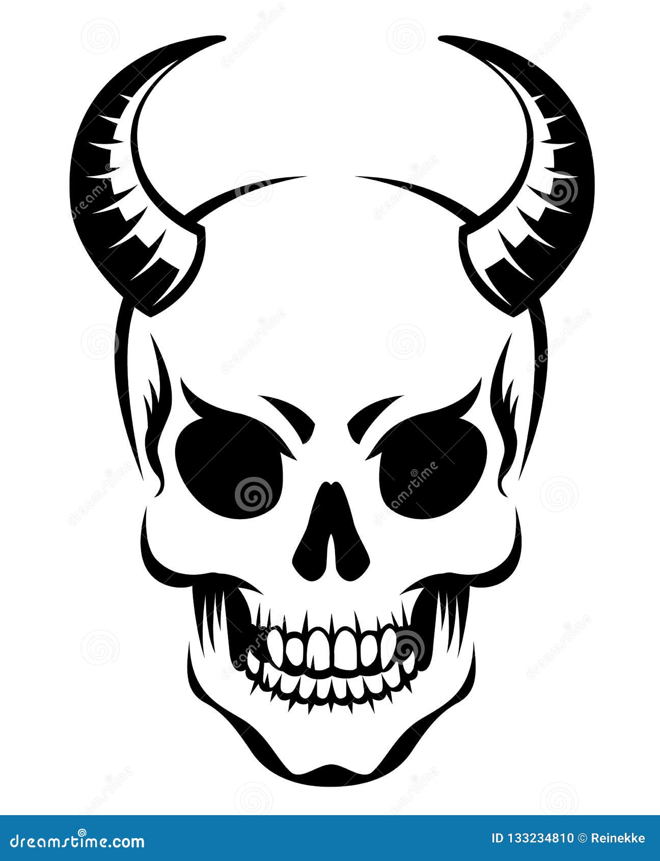 Demon Skull With Horns