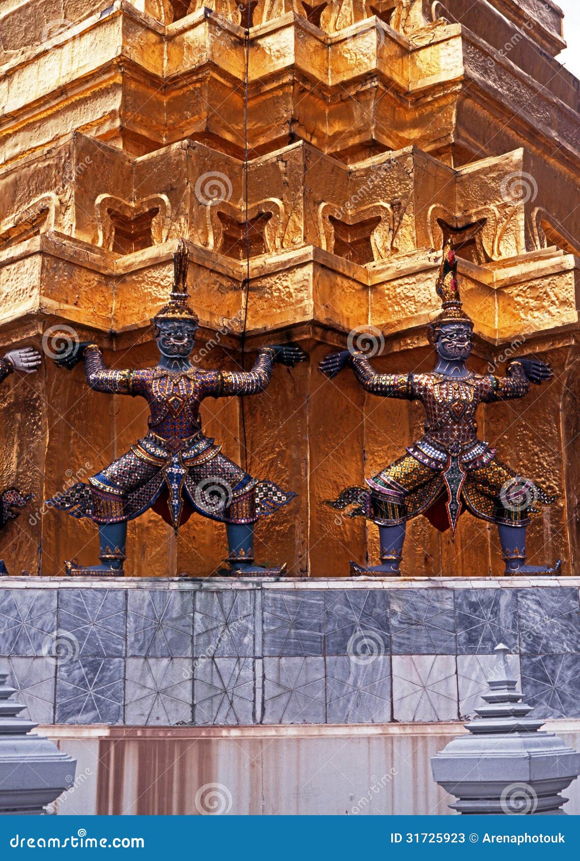 demon statues, grand palace, bangkok, thailand.