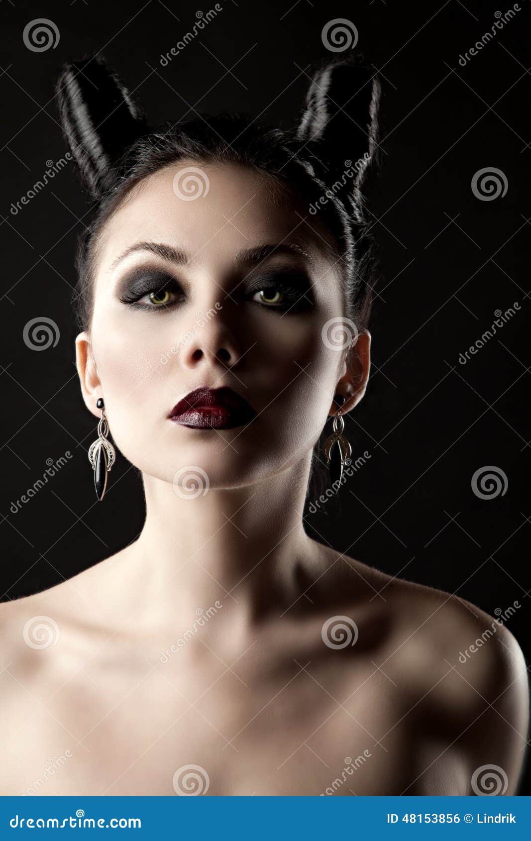 Demon-tempter stock photo. Image of ideal, female, hairstyle - 48153856