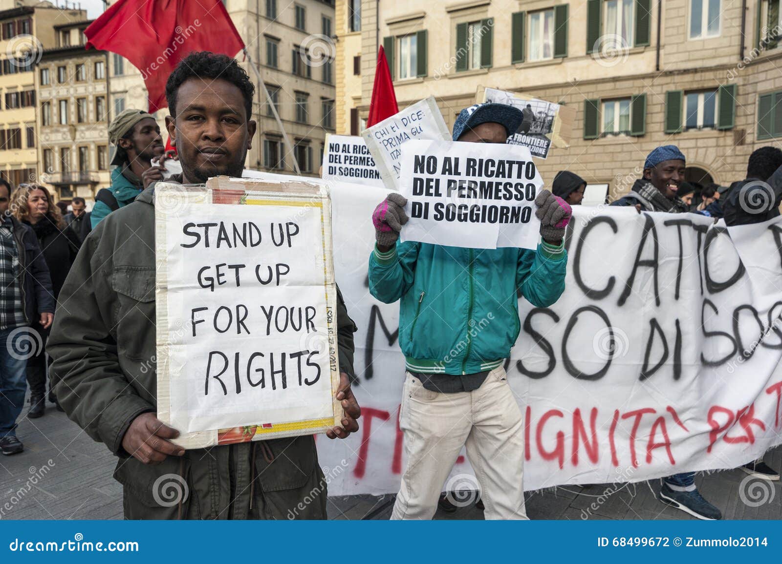 Demonstratie Van Immigranten Redactionele Fotografie Image Of Banier Zwart 68499672