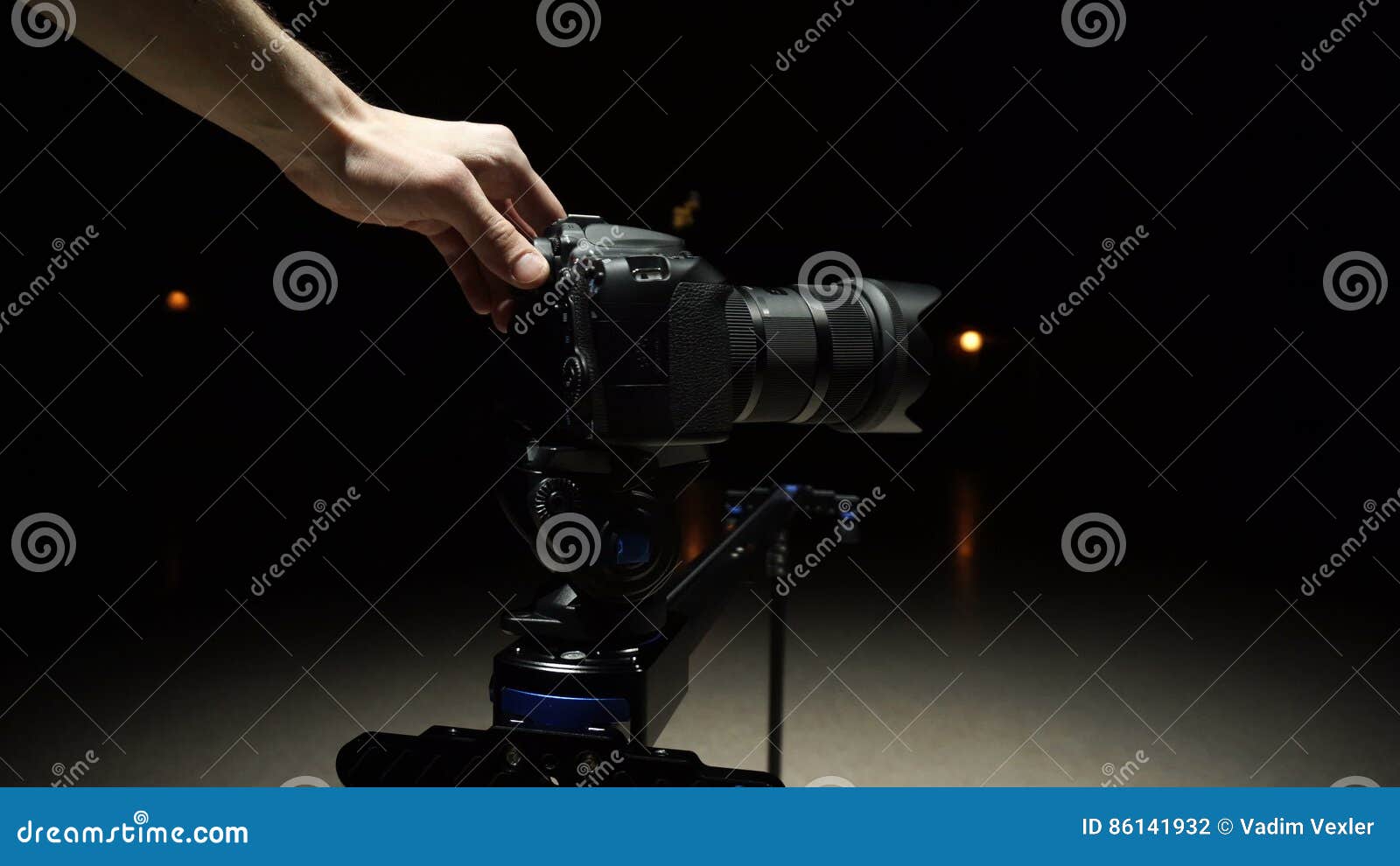 Demonstration Dslr Camera with Big Lens Stock Footage Video of lens