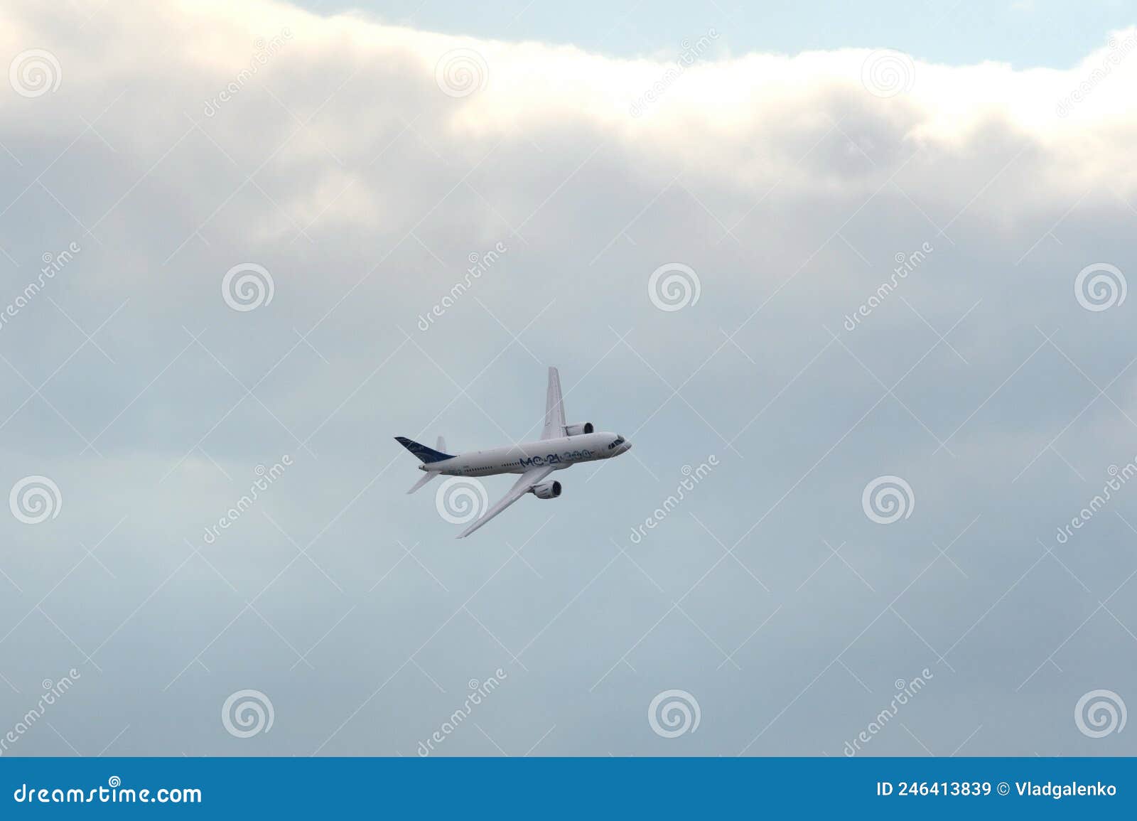 demonstration flight of the new russian twin-engine passenger aircraft ms-21-300 at the international aviation and space salon mak