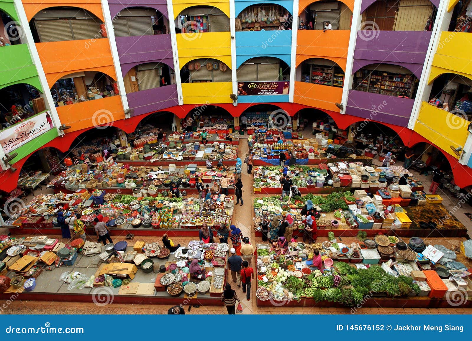The Famous `Pasar Besar Siti Khadijah` Wet Market In Kota ...