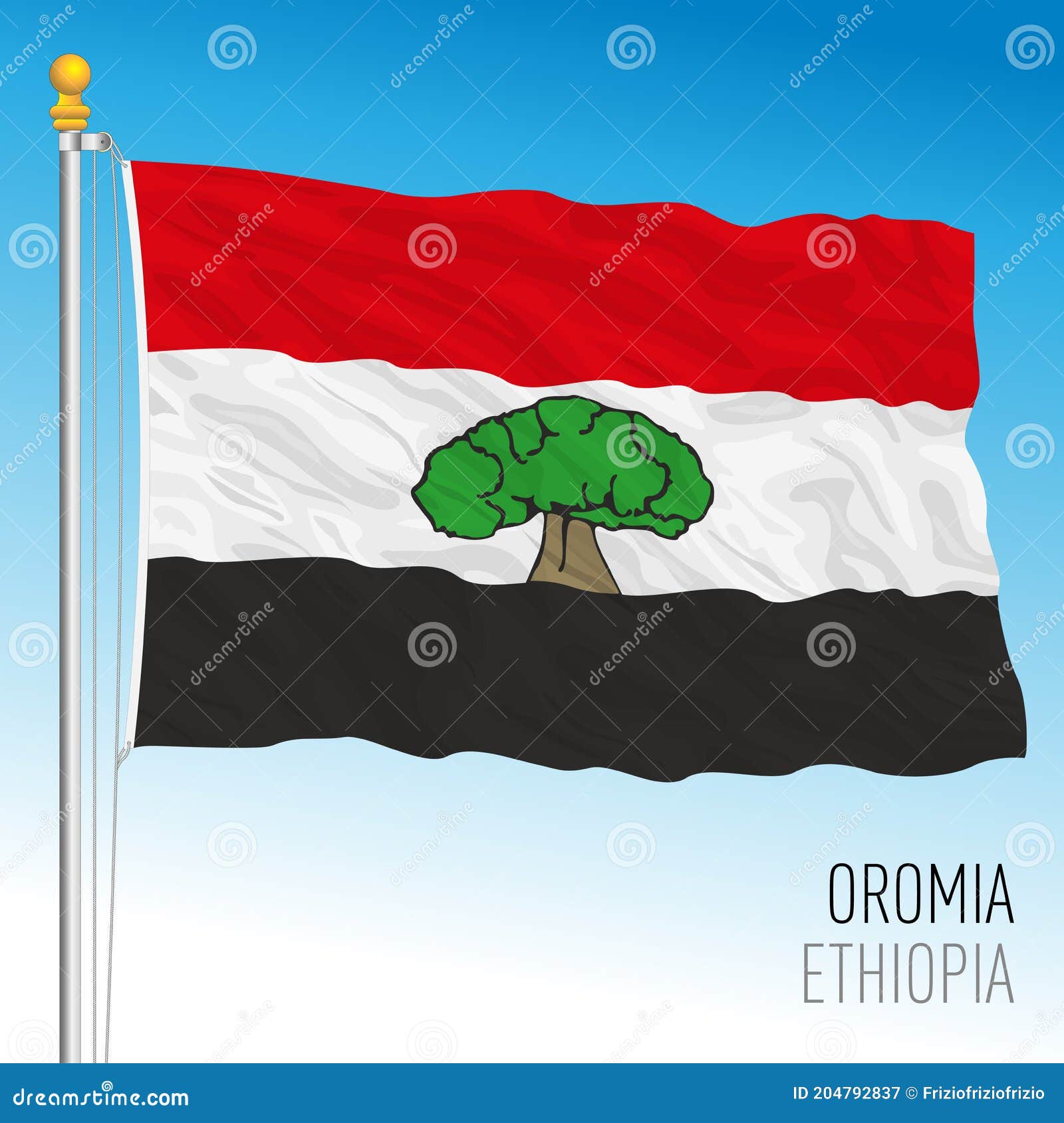 Den Regionala Folkflaggrepubliken Etiopien Vektor Illustrationer ...