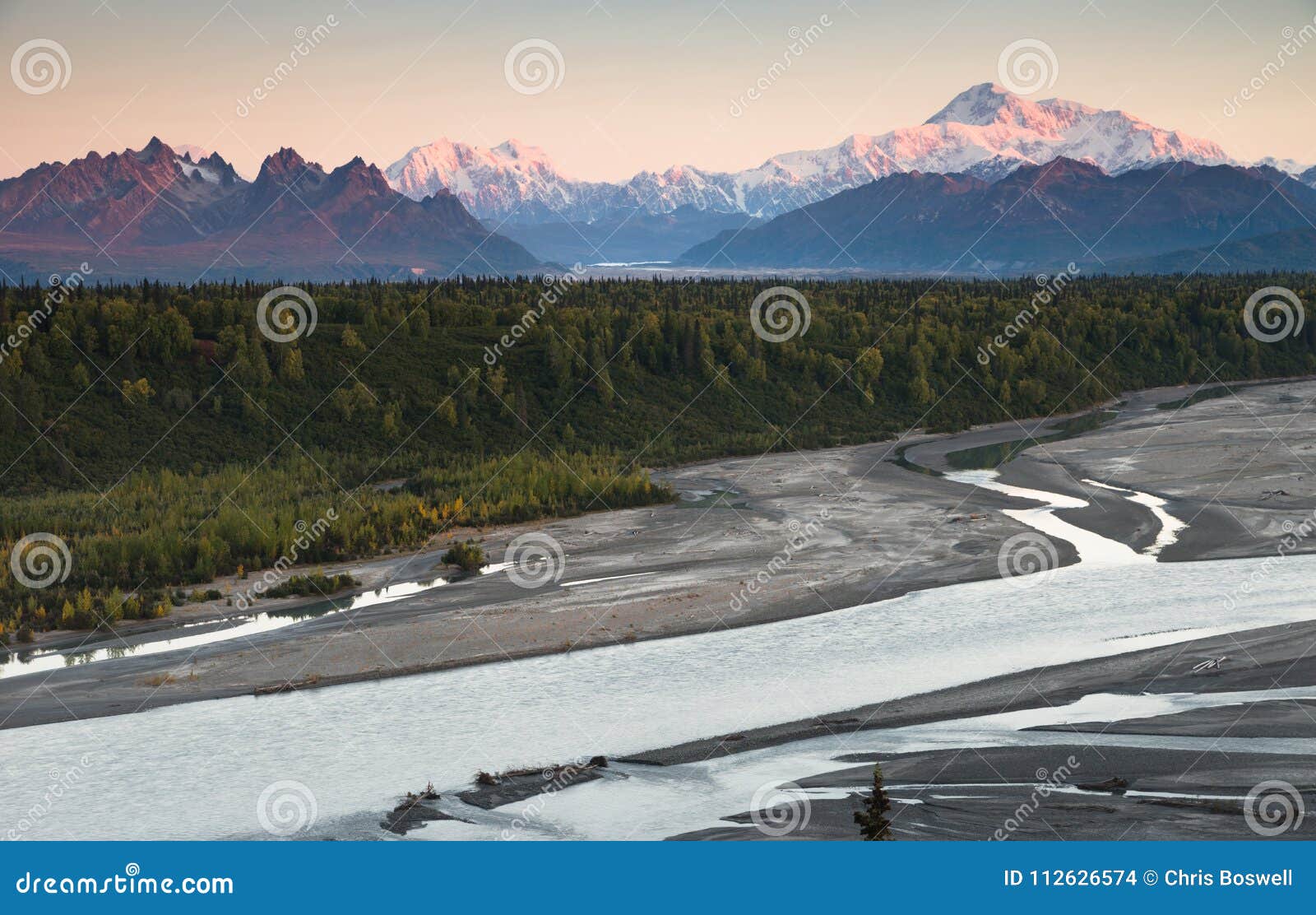 Denali Mountain Range Mt McKinley Alaska North America Stock Photo