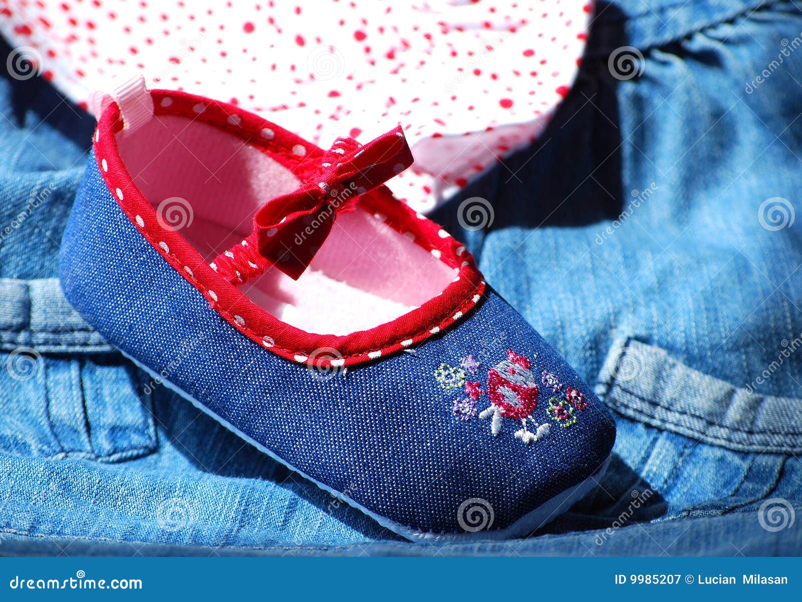Denim baby clothes stock image. Image of pocket, jeans 9985207