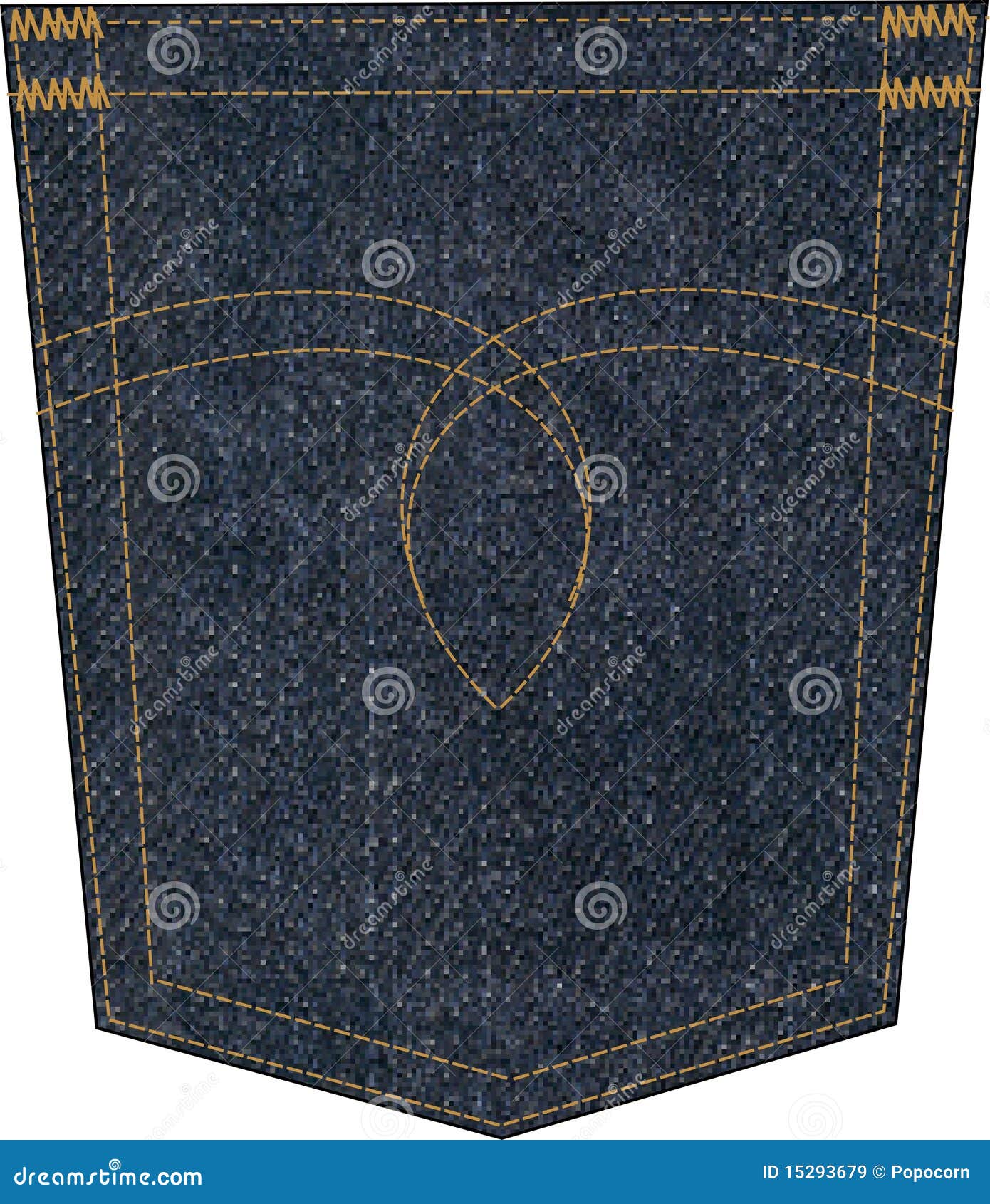 Denim back pocket stock illustration. Illustration of denim - 15293679