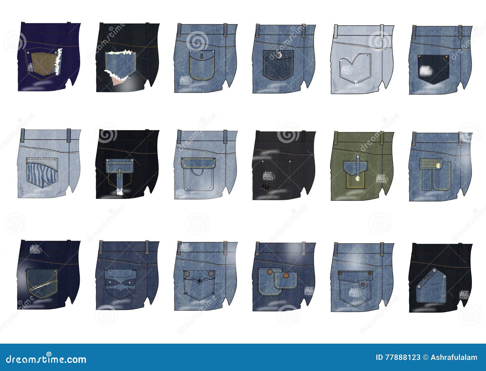 jean back pocket designs